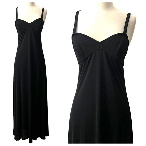 1990’s Vintage Sexy Sleeveless Maxi Dress in Black, Chic & Classic Event Dress,S - Picture 1 of 11